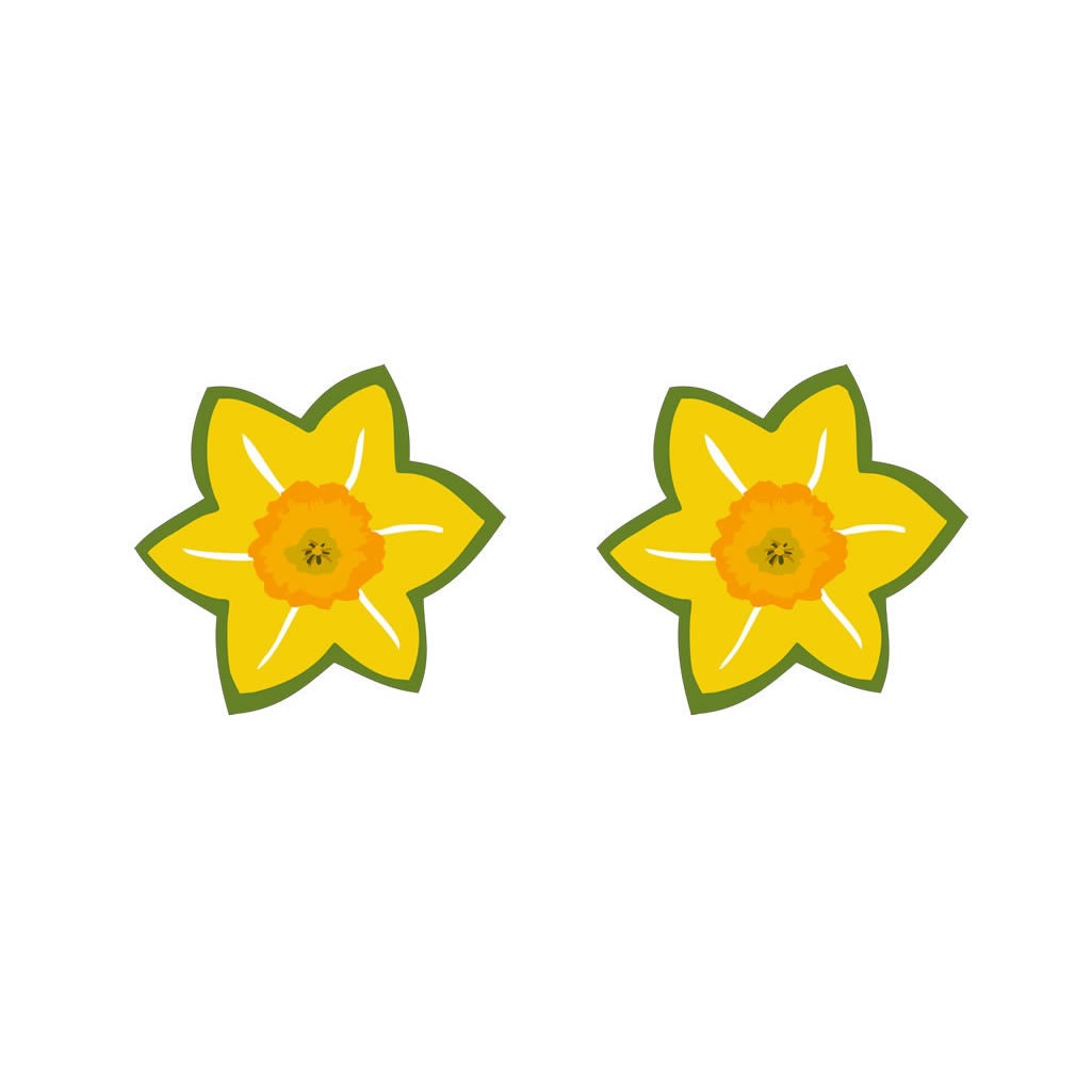 2 x Daffodil Temporary TATTOO wales / welsh national flower