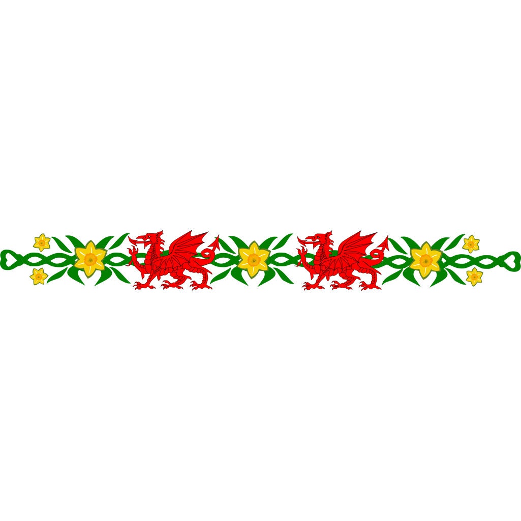 Welsh Dragon Daffodil Armband Temporary Tattoo Waterproof Lasts 1 week Wales Flag rugby