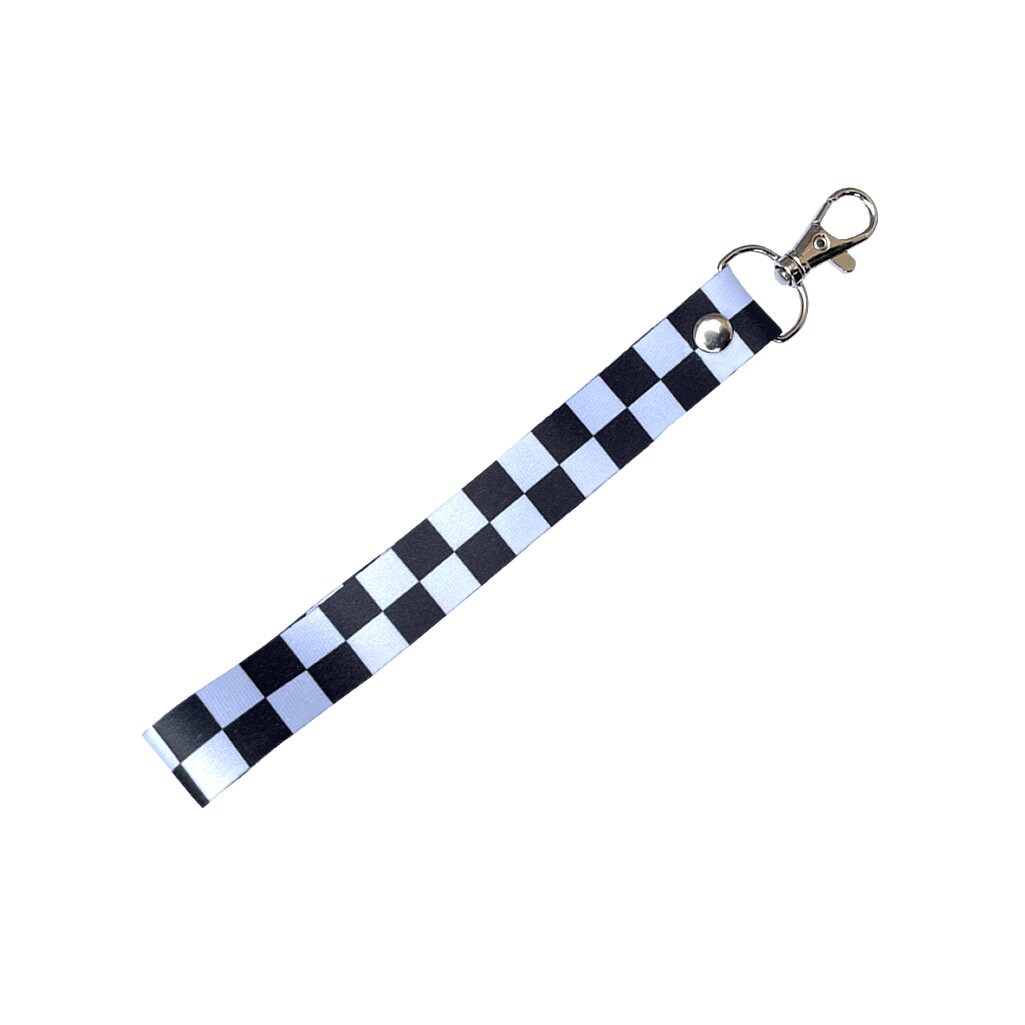 CHEQUERED FLAG Chain Keyring Luggage Tag racing Zipper Pull Bag Key Ring