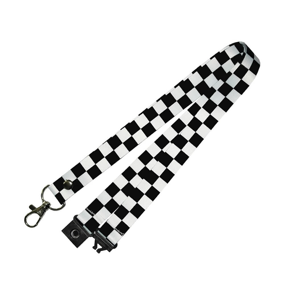 Chequered flag Lanyard Key tag SET - Keyring Luggage Tag Zipper Pull Bag racing