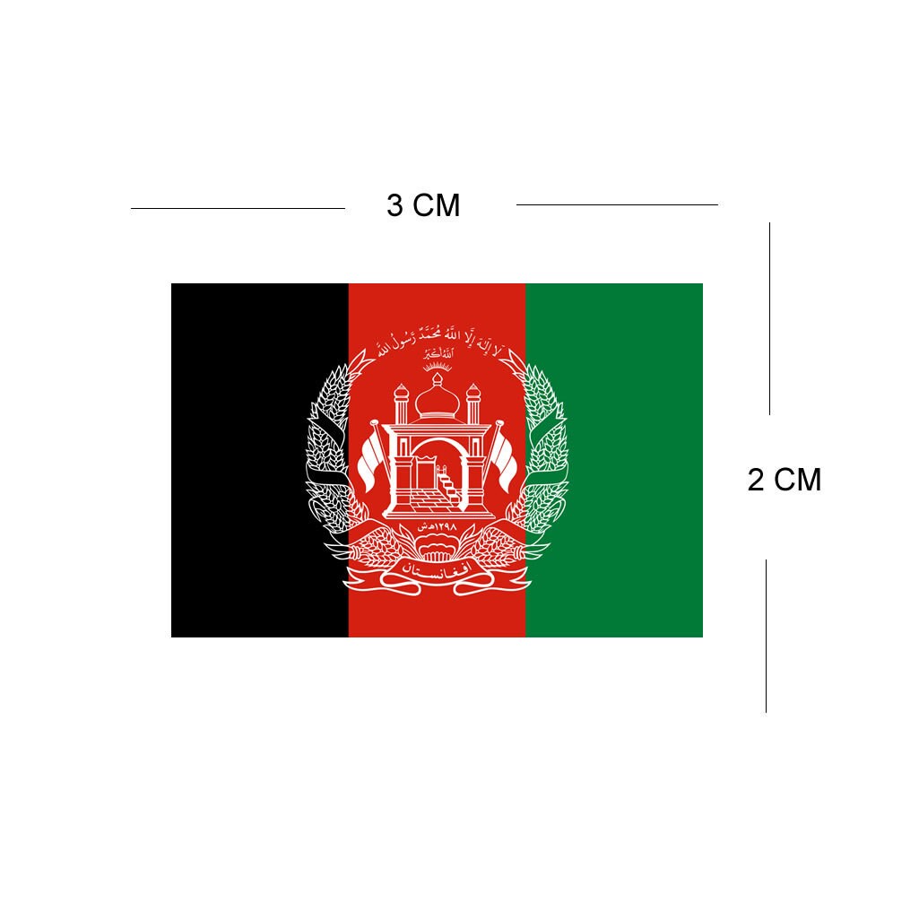 Set of 4x Afghanistan Flag Iron on Screen Print Transfers for Fabrics Machine Washable Afghani Flag patch