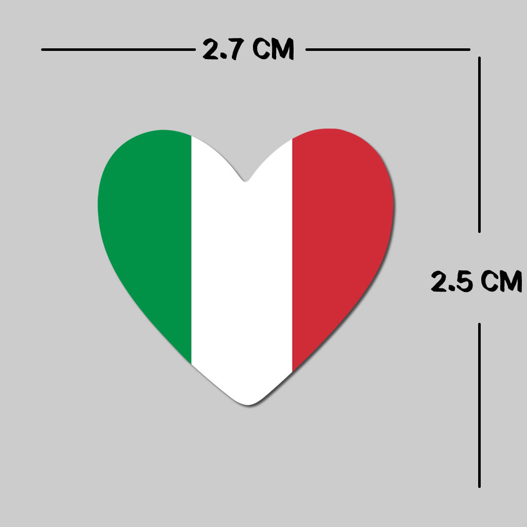 Set of 4 x Italy Flag Heart Iron on Transfer for fabric Italian Team Support