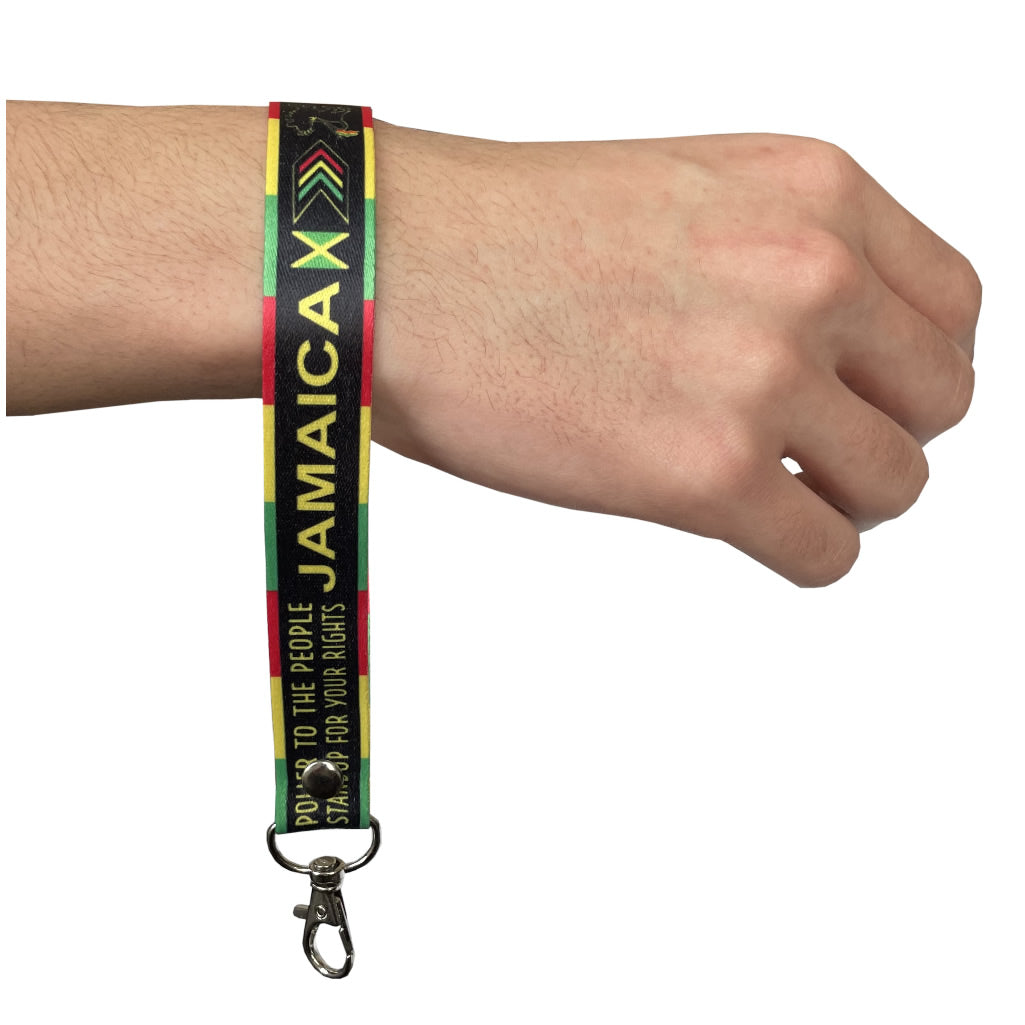 Set of Jamaica elastic Wrist band wristband Key tag gift Jamaican rasta flag symbols
