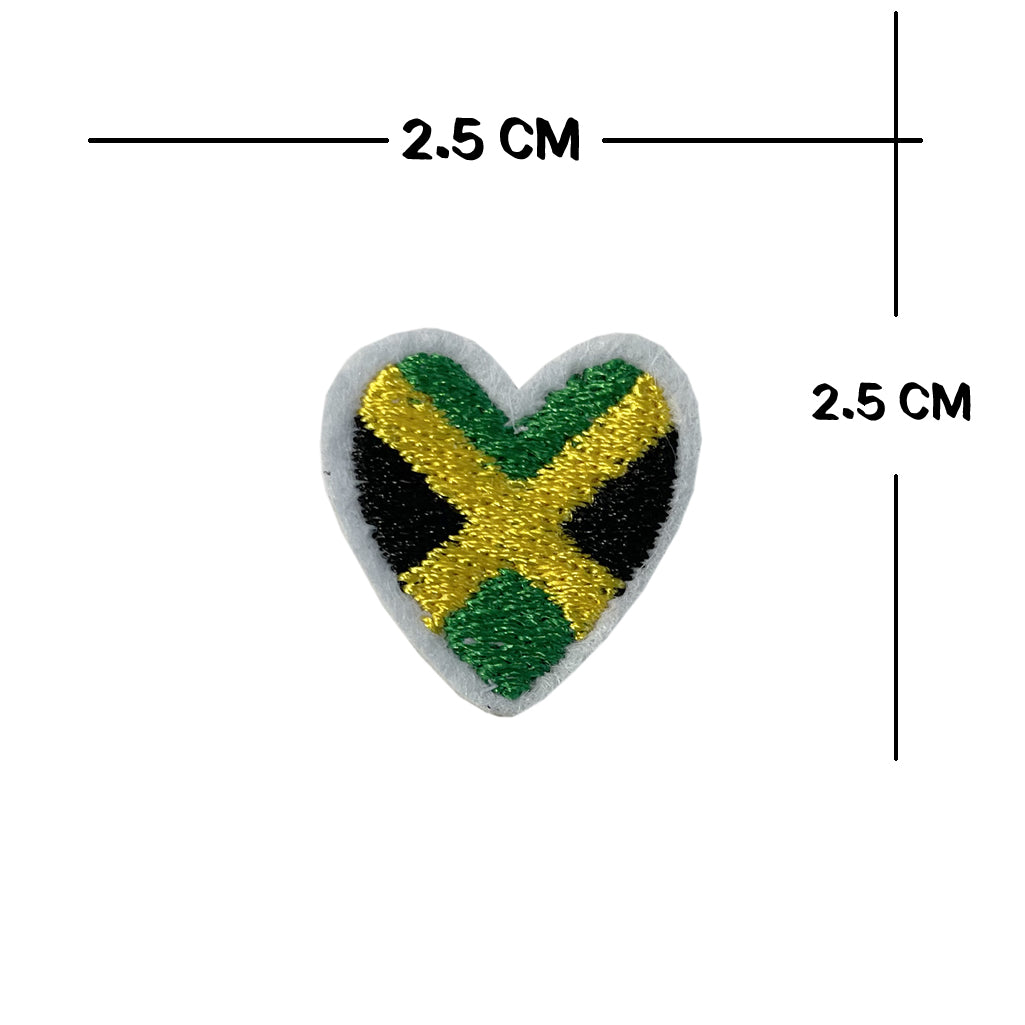 Set of 7 Jamaica Embroidery Patch Iron on or Sew on Embroidered Motif Transfer Jamaican Flag map heart one love rasta Peace
