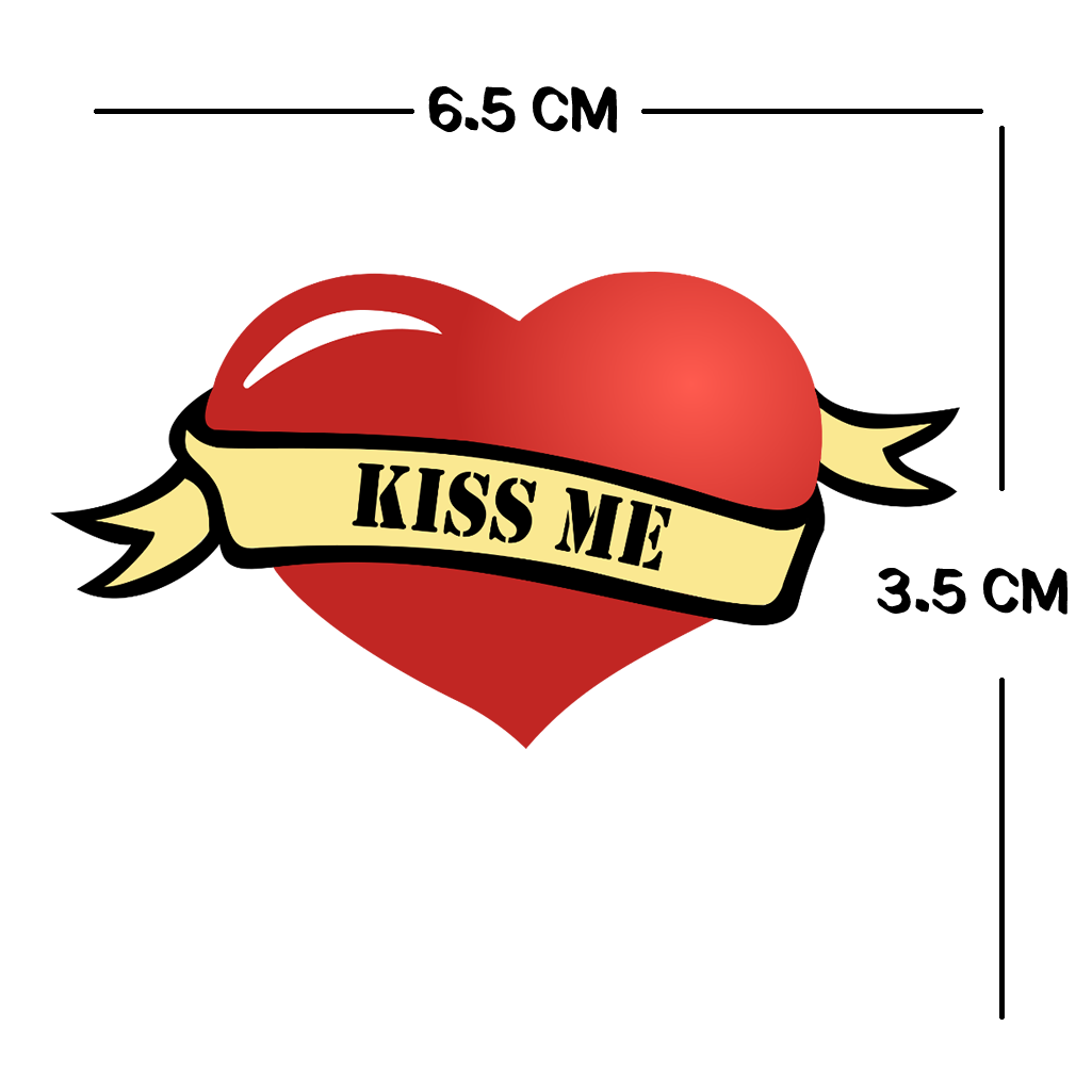 KISS ME heart Temporary Tattoo long lasting Valentine's day lover