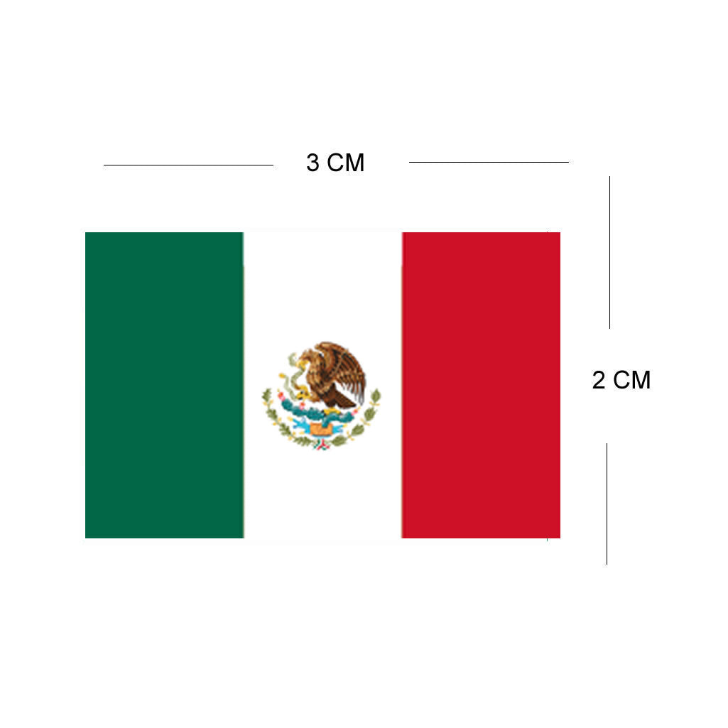 Set of 4 Mexico Flag Iron on Screen Print Transfers for Fabrics Machine Washable Mexican Flag patch