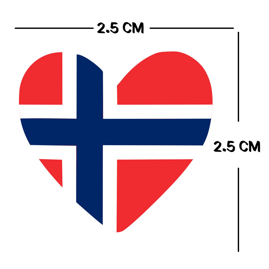 4 X NORWAY flag Heart Iron on transfer