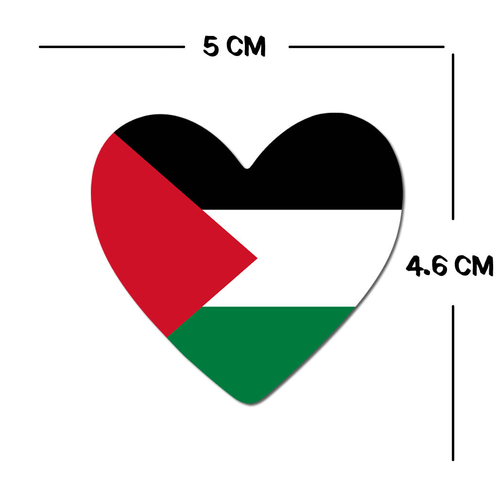 2 x Palestine Heart Flag Temporary Tattoo Palestinian Team Flag