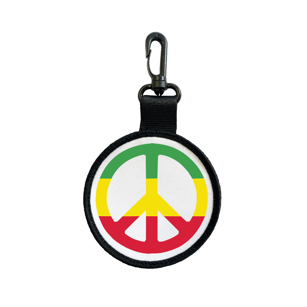 Peace Sign Luggage Tag Pull Bag Key Ring Keyring Rasta flag