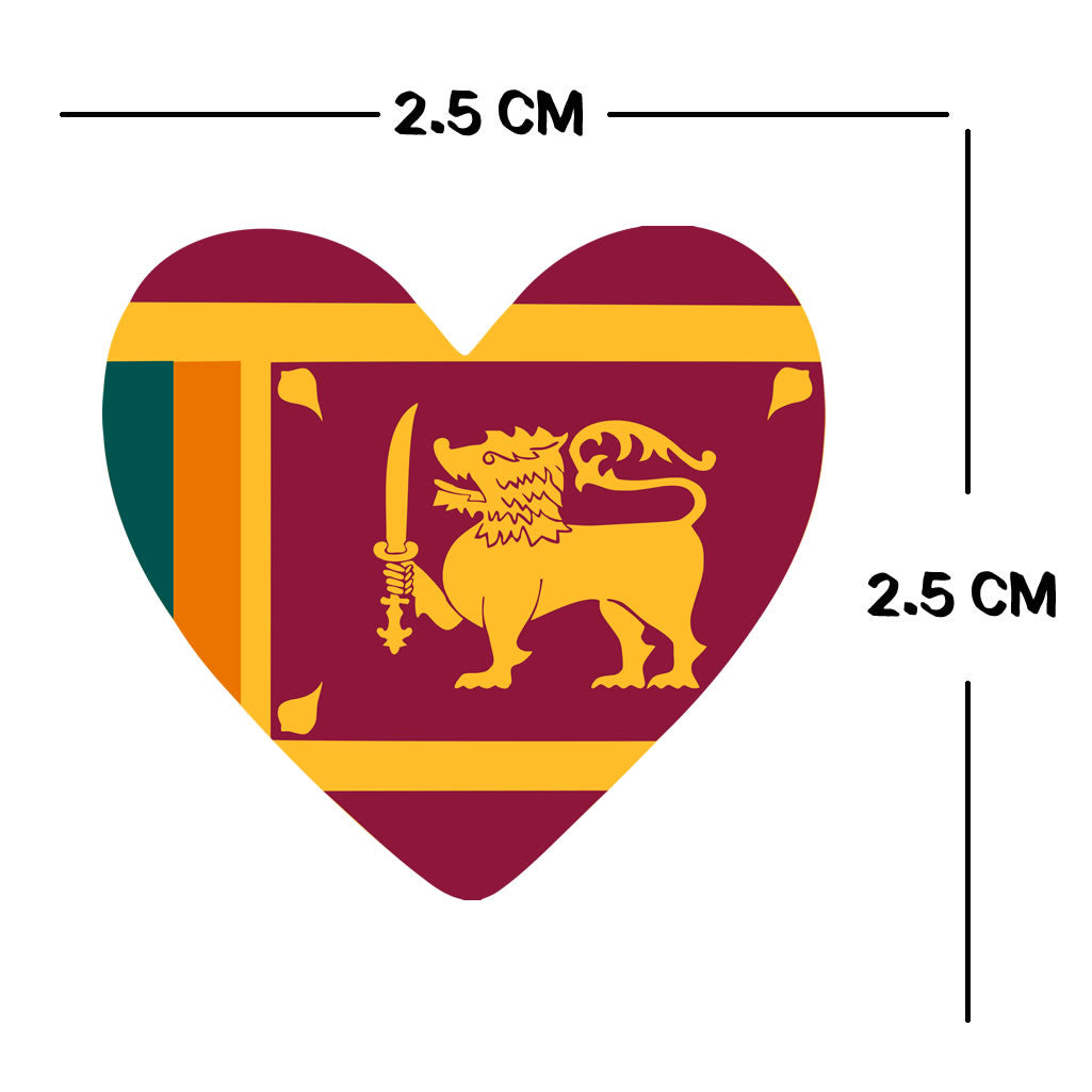 4 X Sri Lanka flag Heart Iron on transfer
