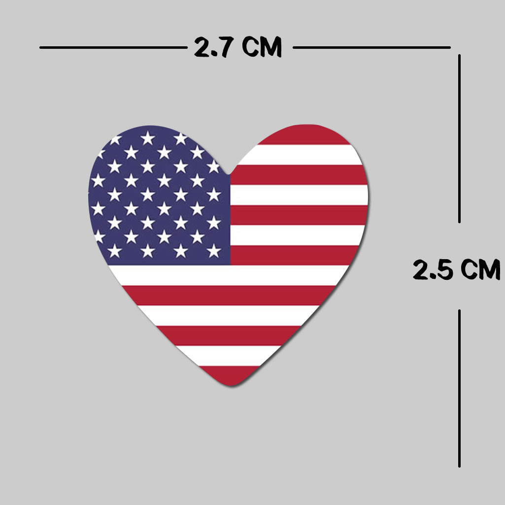 Set of 4 x USA Flag Heart Iron on Transfer for fabric UNITED STATES Team Support