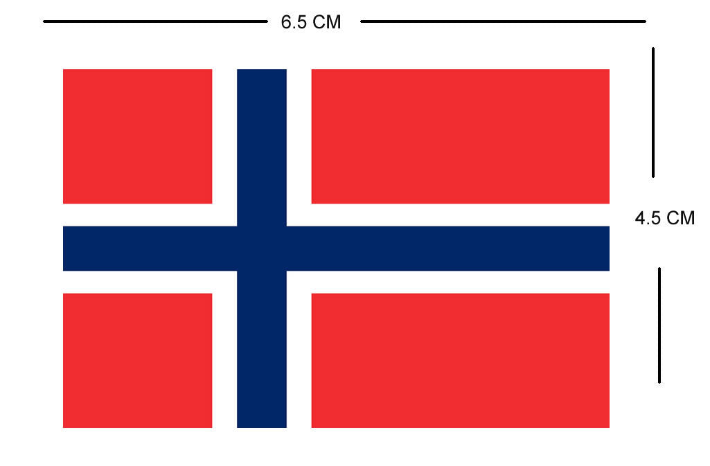 Set of 2 x Norway Flag Iron on Screen Print Transfers for Fabrics Machine Washable Norwegian Flag patch