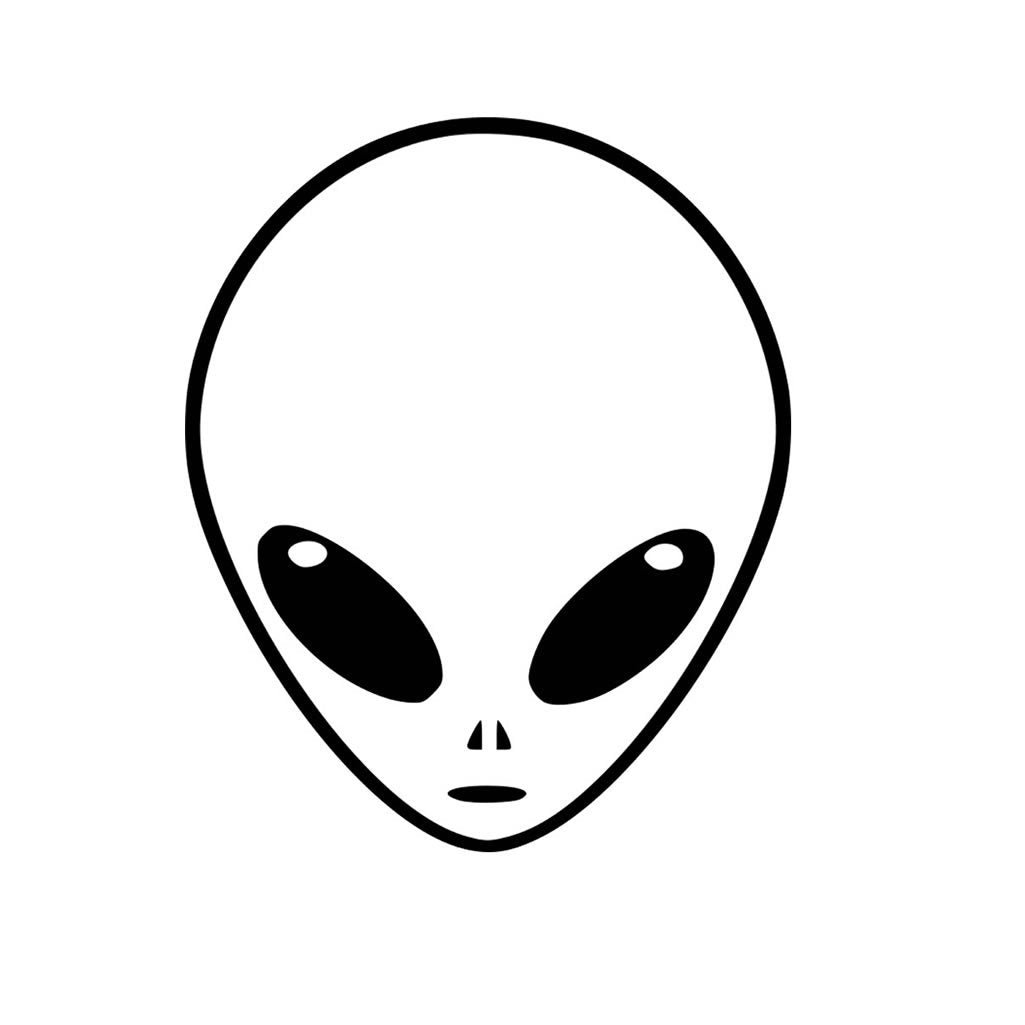 Set of 2 Alien Head Screen Print IRON ON Transfers for Fabrics Machine Washable ET ufo patch