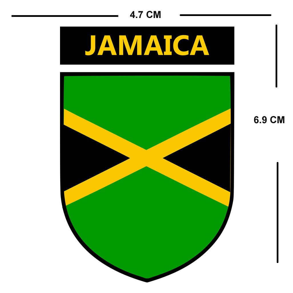 Set of 2 x Jamaican Team Crest Iron on Screen Print Transfers for Fabrics Machine Washable Jamaica Flag Crest patch