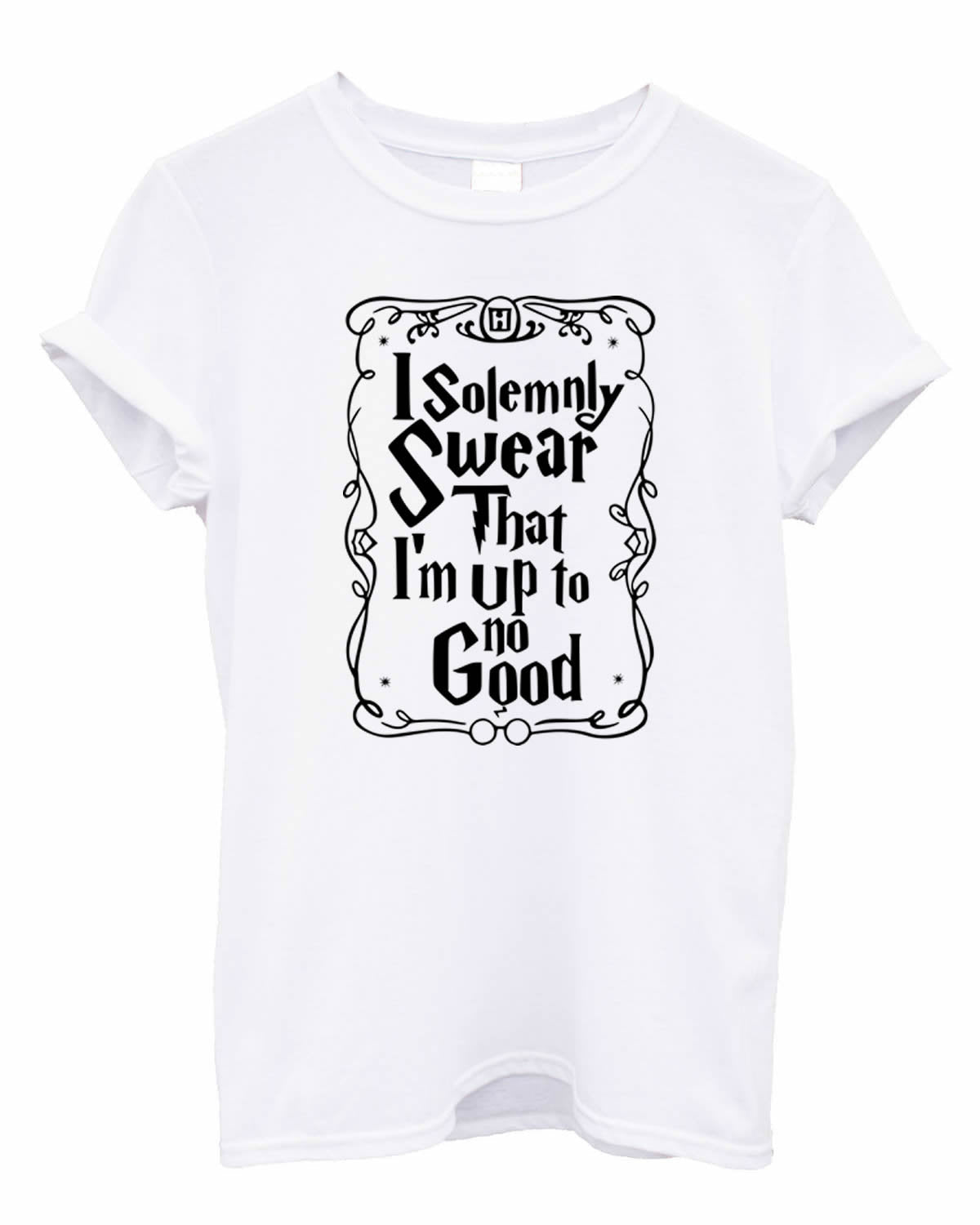 I Solemnly swear that i'm upto no good unisex print Tshirt Top Crew neck T-shirt