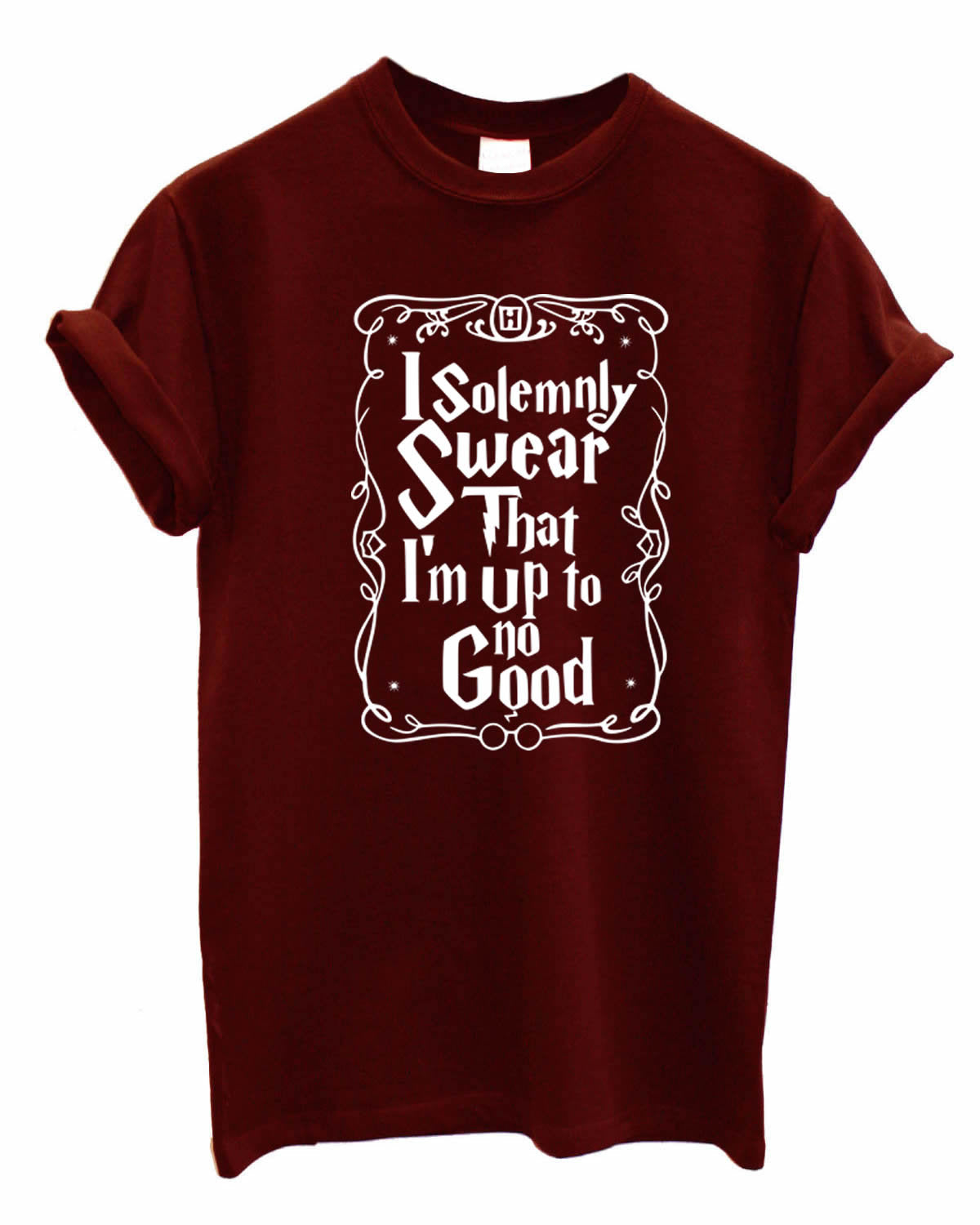 I Solemnly swear that i'm upto no good unisex print Tshirt Top Crew neck T-shirt