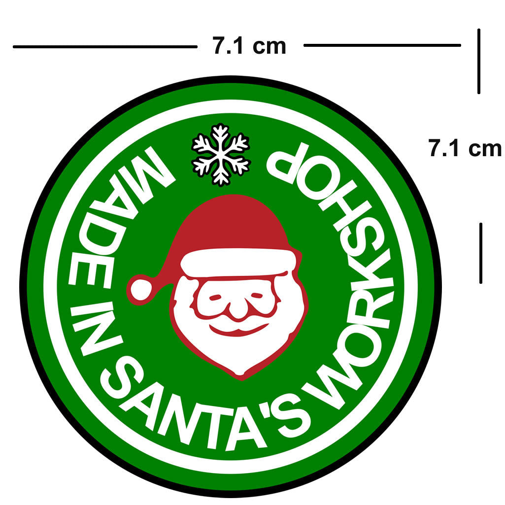 Made in Santa's Workshop Iron on Screen Print Transfers for Fabrics Machine Washable Father Christmas patch