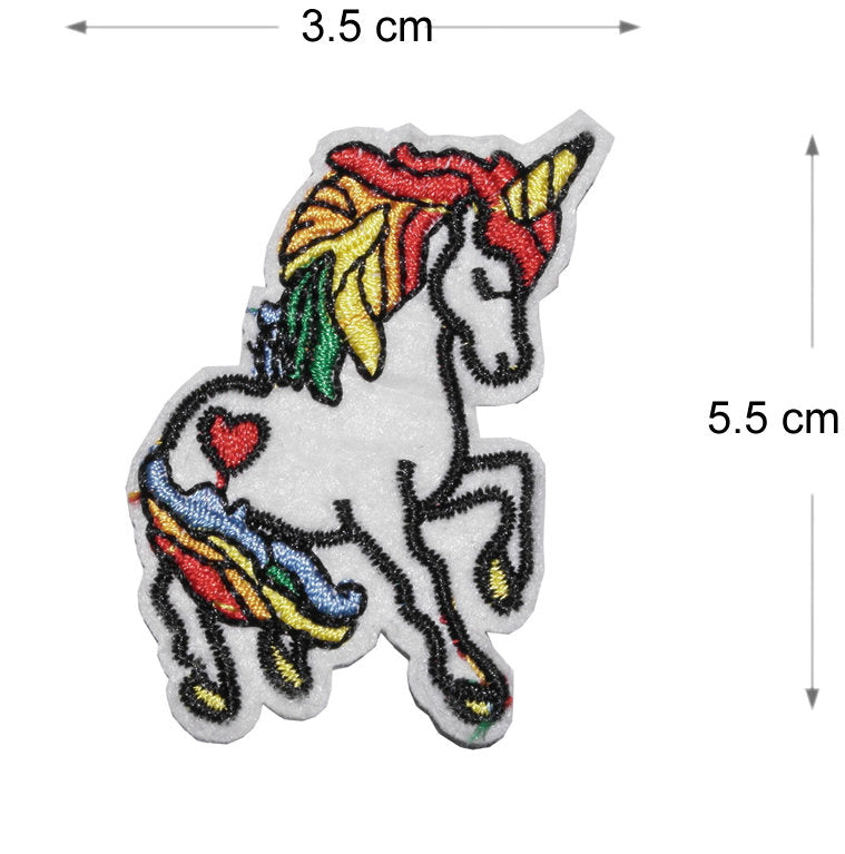 Set of 3 Unicorn Iron / Sew On Embroidered Patch Rainbow Badge Embroidery