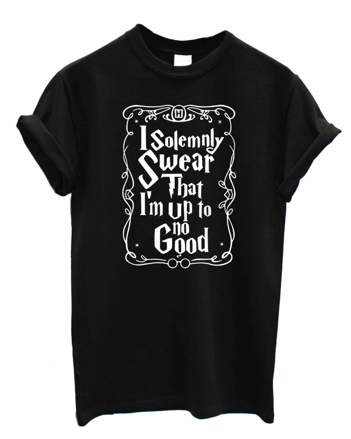 I Solemnly swear that i'm upto no good unisex print Tshirt Top Crew neck T-shirt