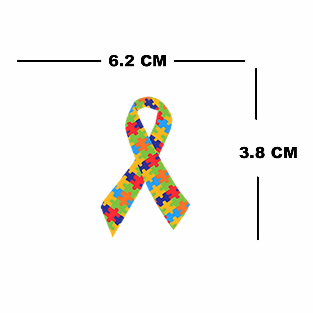 Set of 2 Autism Awareness Temporary Tattoo Waterproof Lasts 1 week Ribbon Zigsaw