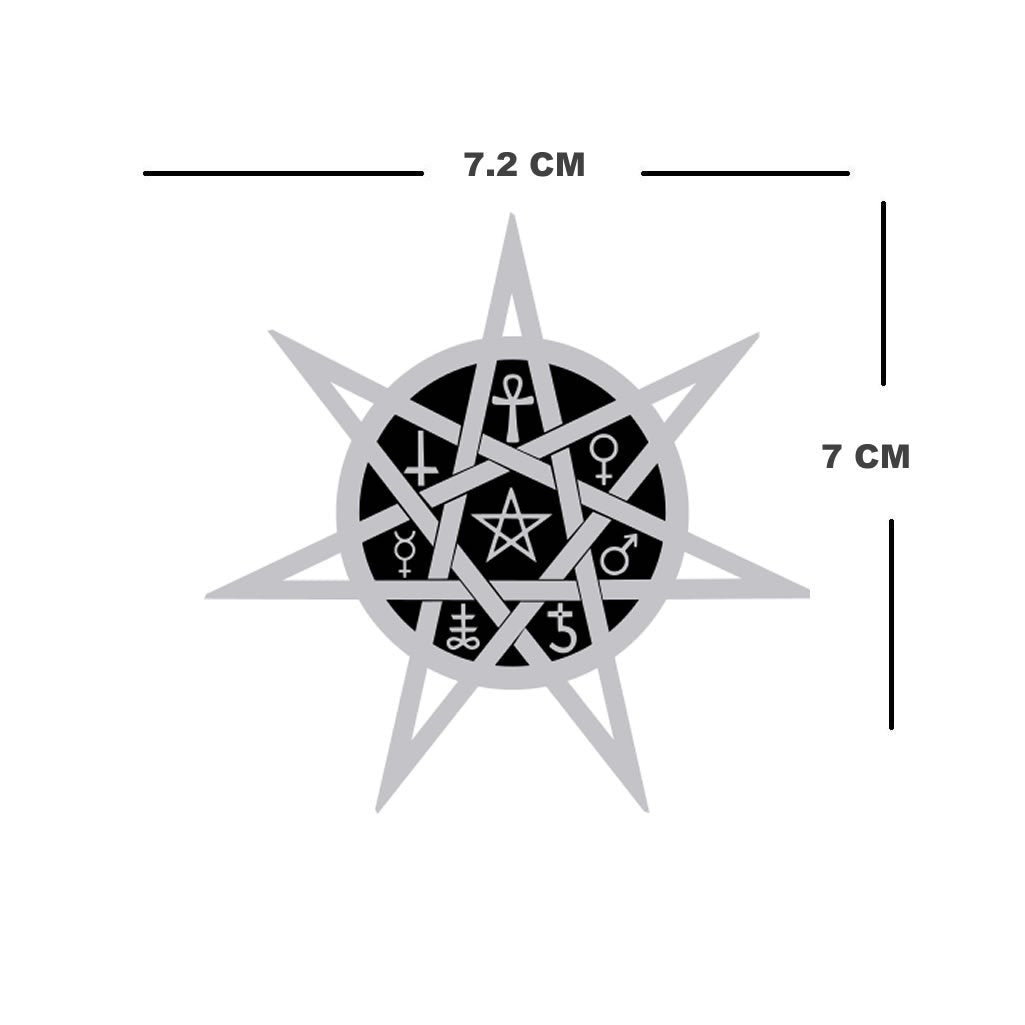 Gothic Star Iron on Screen Print patch for fabric Machine Washable Pentagram