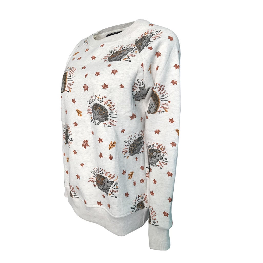 Hedgehog print crew neck unisex Sweatshirt top Christmas Jumper Xmas Holiday top