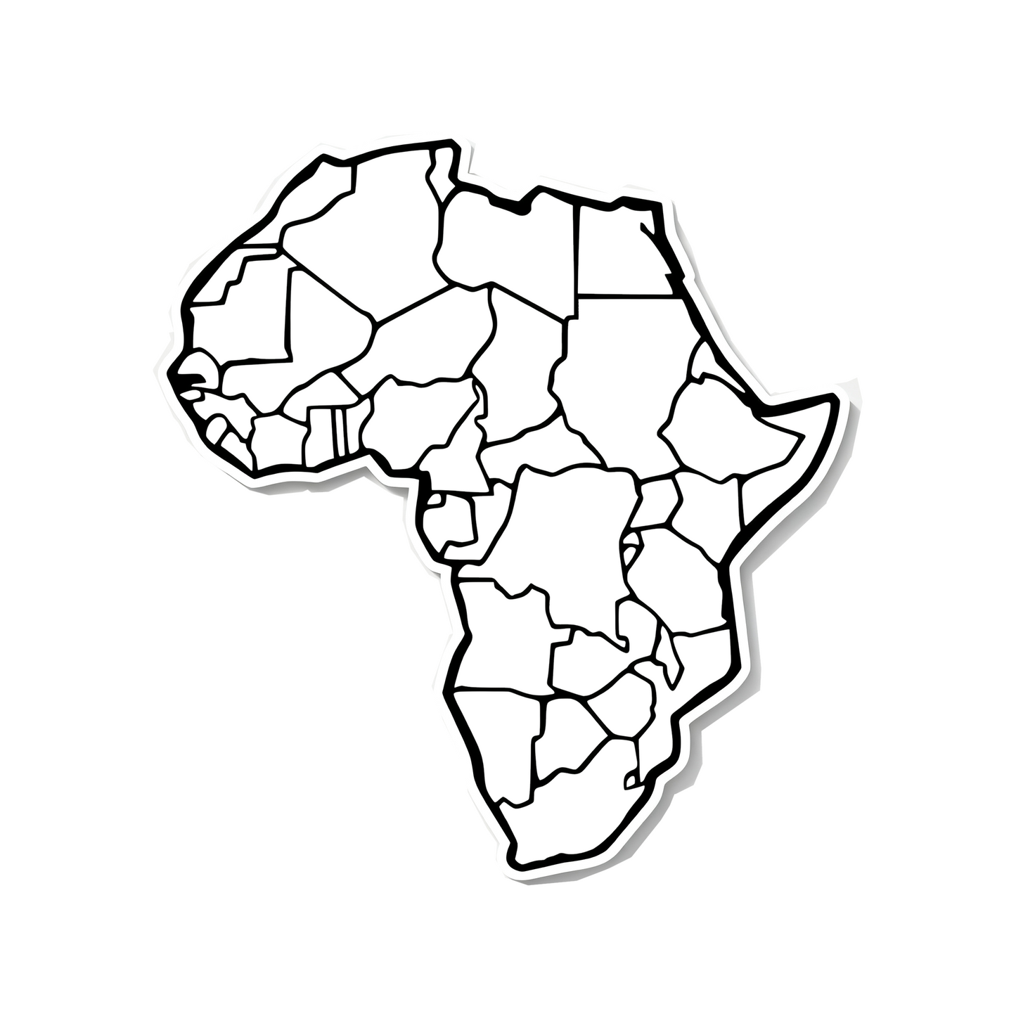 4 PACK Africa Map waterproof Matte vinyl sticker African nations
