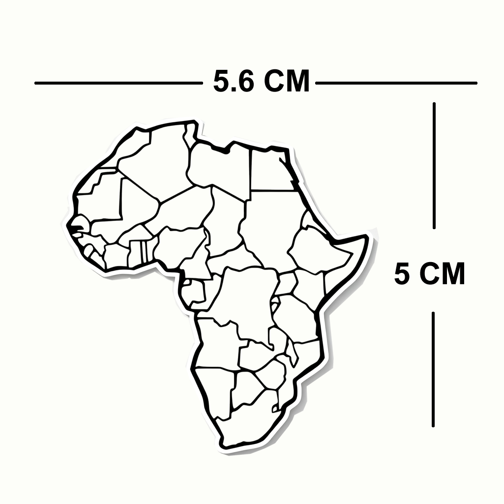 4 PACK Africa Map waterproof Matte vinyl sticker African nations