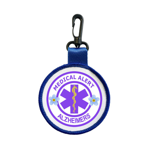 Medical Alert Alzheimer Tag Pull Bag Key Ring Keyring awareness