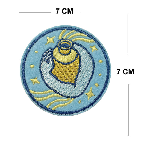 AQUARIUS Embroidery Patch Iron on or Sew on Zodiac STARSIGN astrology