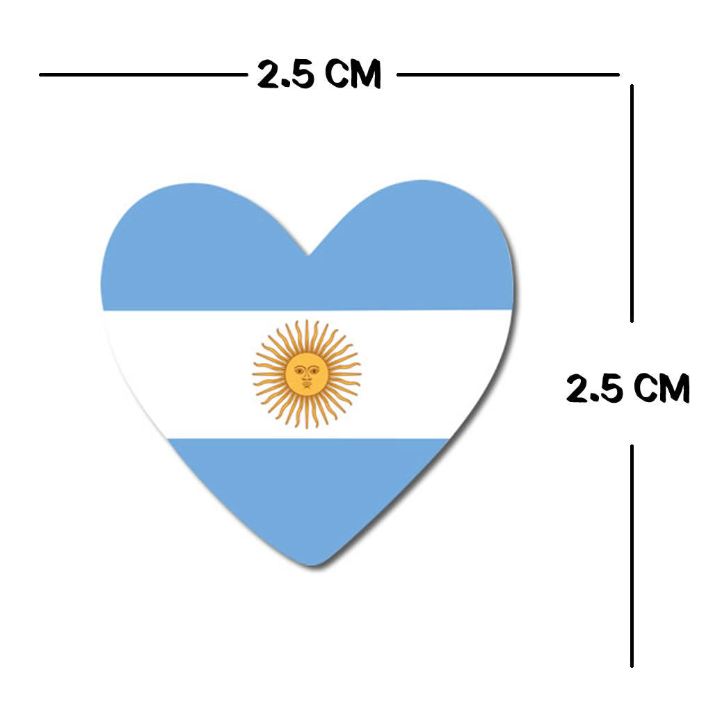 4 X Argentina flag Heart Iron on transfer