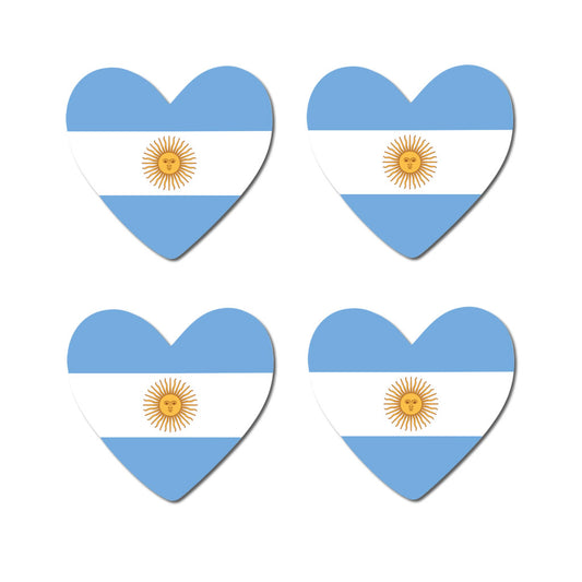 4 X Argentina flag Heart Iron on transfer