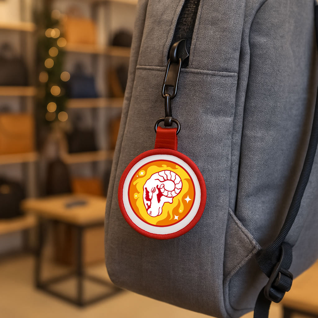 Zodiac Star Sign Circle Bag Tag Keyring – Astrology Key Ring Zipper Pull Charm