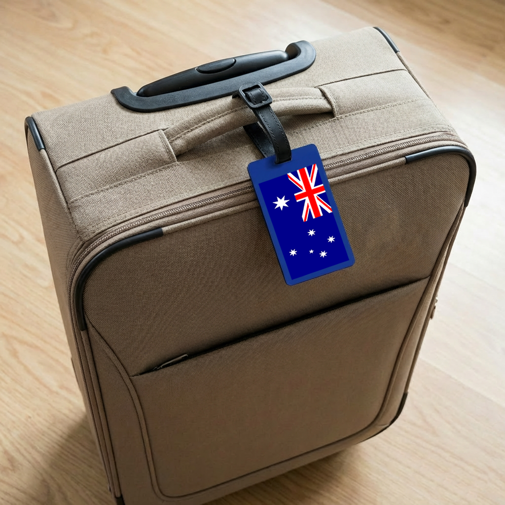 Australia Flag Suitcase Tag –Luggage Tag, Travel ID Australian Aussie Team