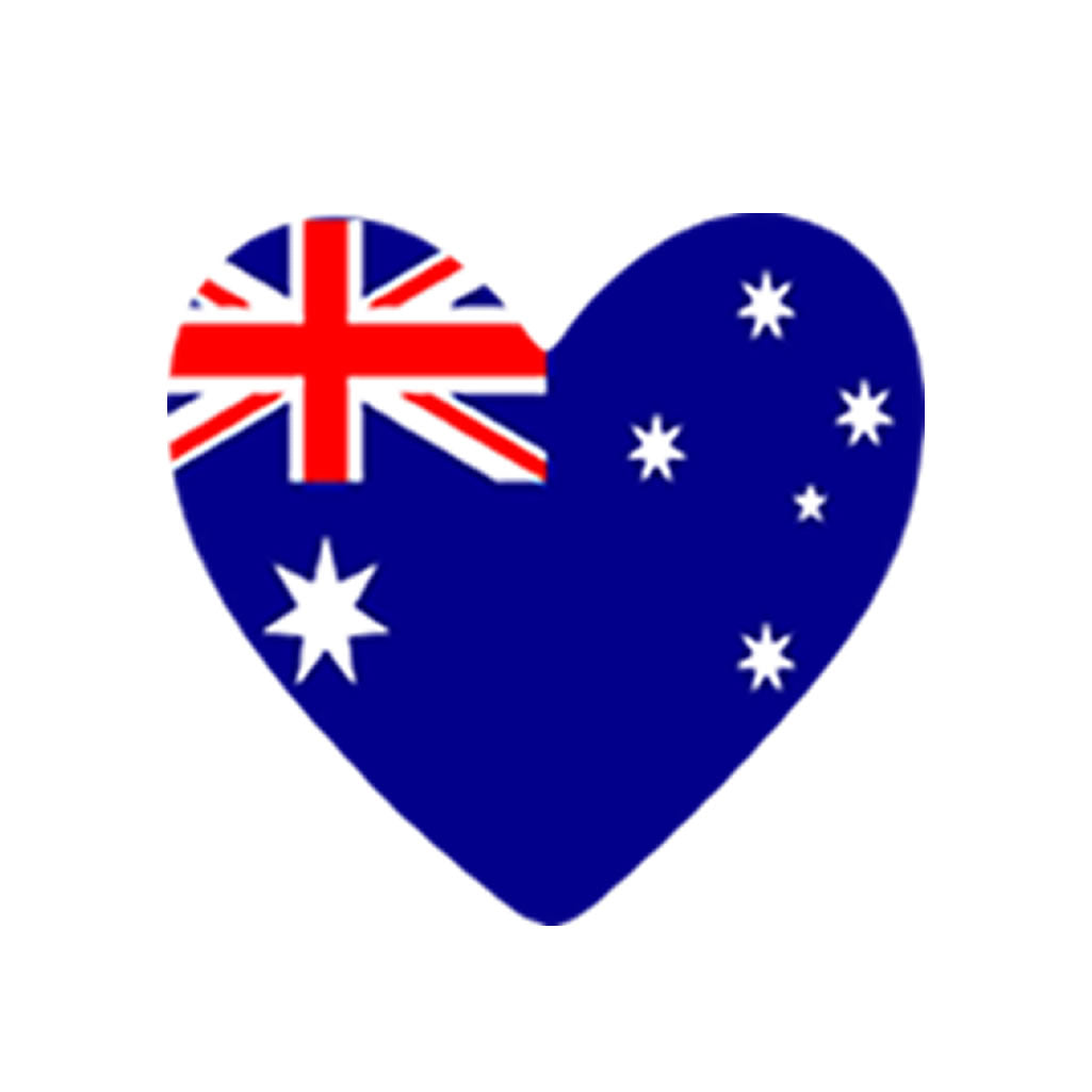 Australia Flag Heart Iron on Transfer for fabric Australian Team Support