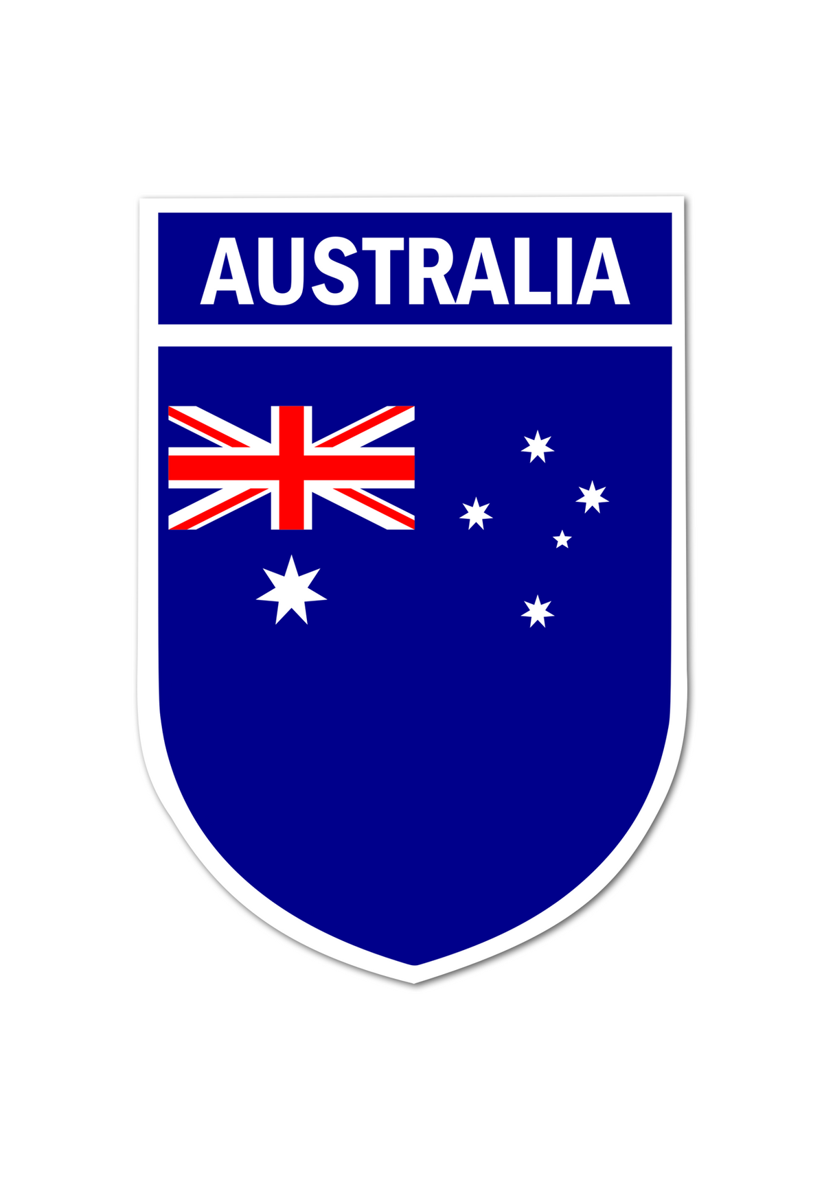 2 PACK Australian Flag crest waterproof Gloss vinyl sticker Australia Team