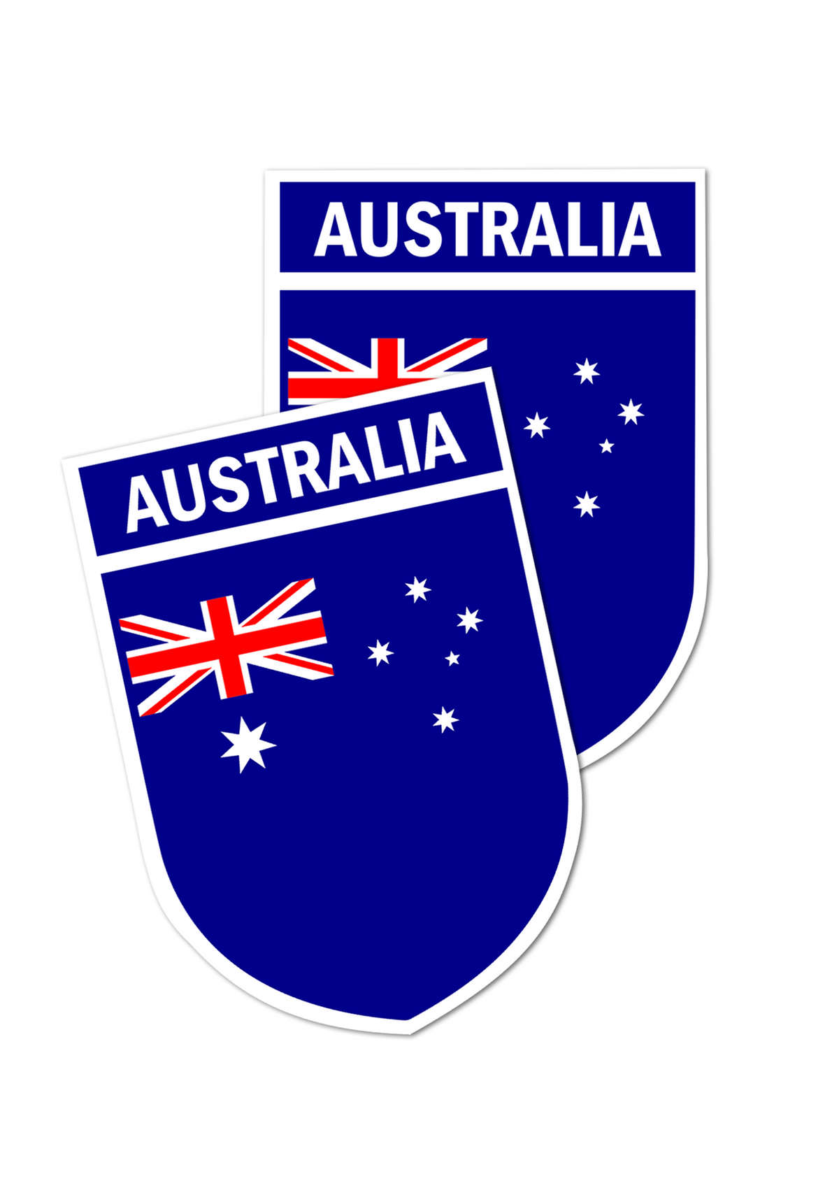 2 PACK Australian Flag crest waterproof Gloss vinyl sticker Australia Team