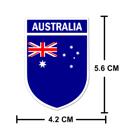 2 PACK Australian Flag crest waterproof Gloss vinyl sticker Australia Team