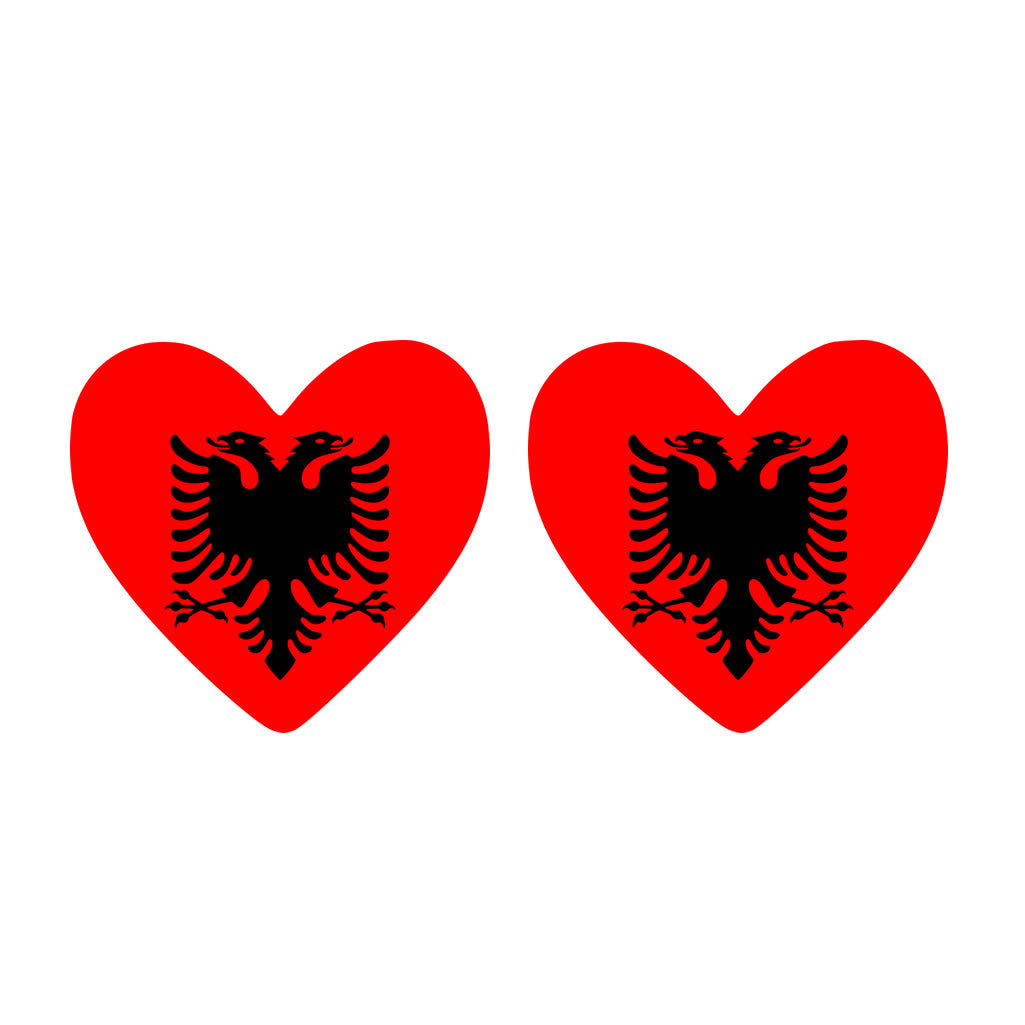 2 x  Albania Flag Heart Temporary Tattoo Albanian Team support