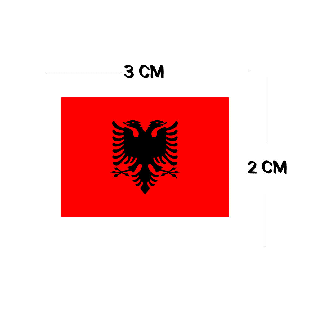 Set of 4 x Albania flag Iron on Screen Print for fabric Machine Washable Transfer Albanian FLAG