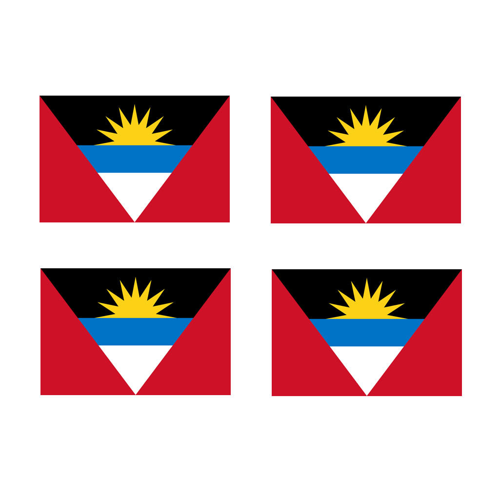 Set of 4 x Antigua and Barbuda flag Iron on Screen Print Transfer for fabric