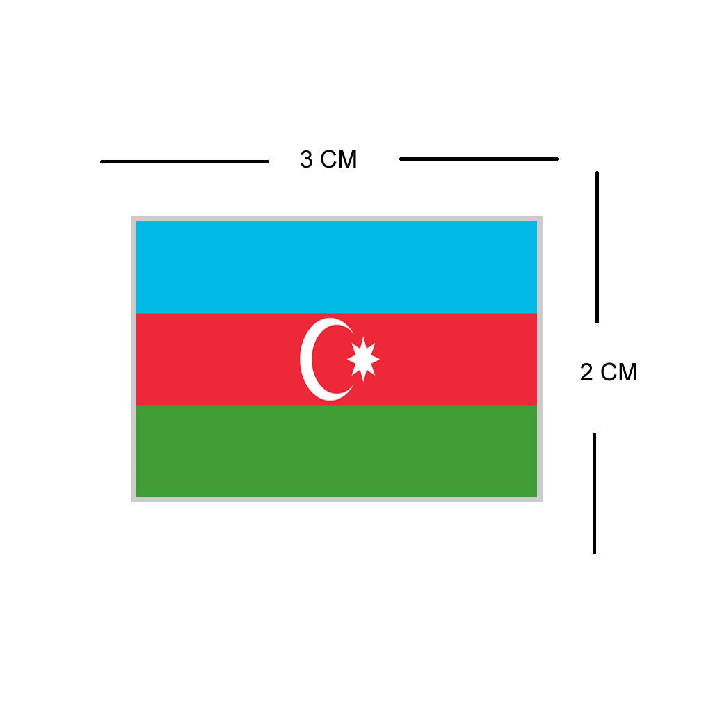 Set of 4 Azerbaijan Flag Iron on Screen Print Transfers for fabrics Azerbaijani