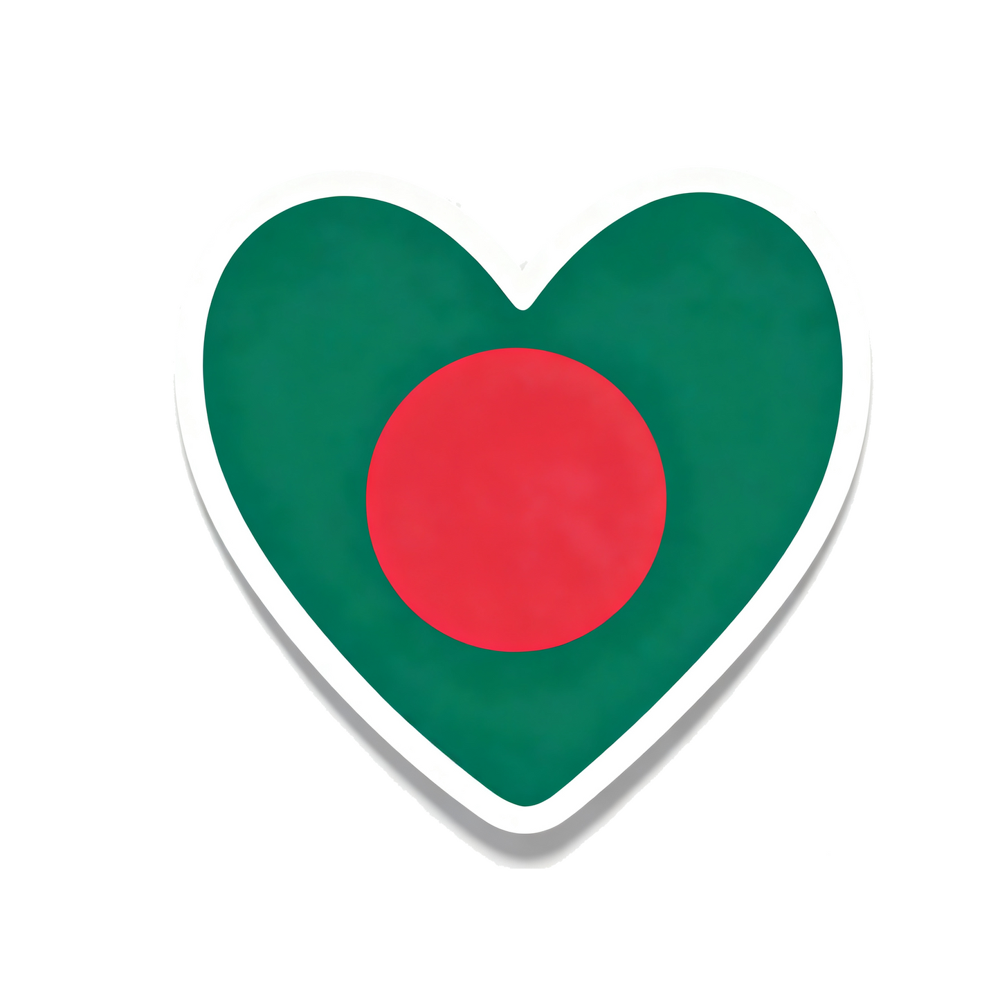 4 PACK Bangladesh Flag heart waterproof Matte vinyl sticker paper Bengali team