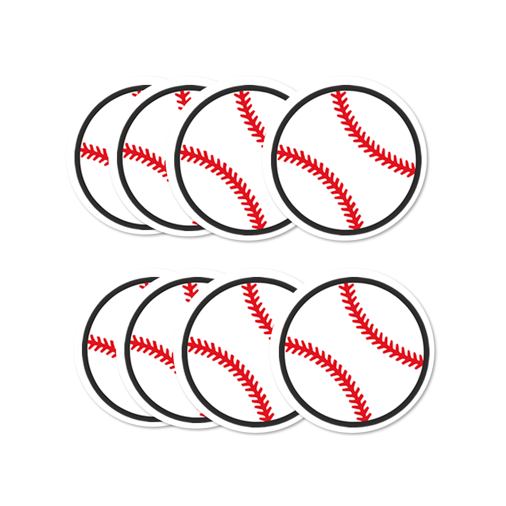 8 PACK Baseball waterproof Glossy vinyl sticker paper outdoor team sport