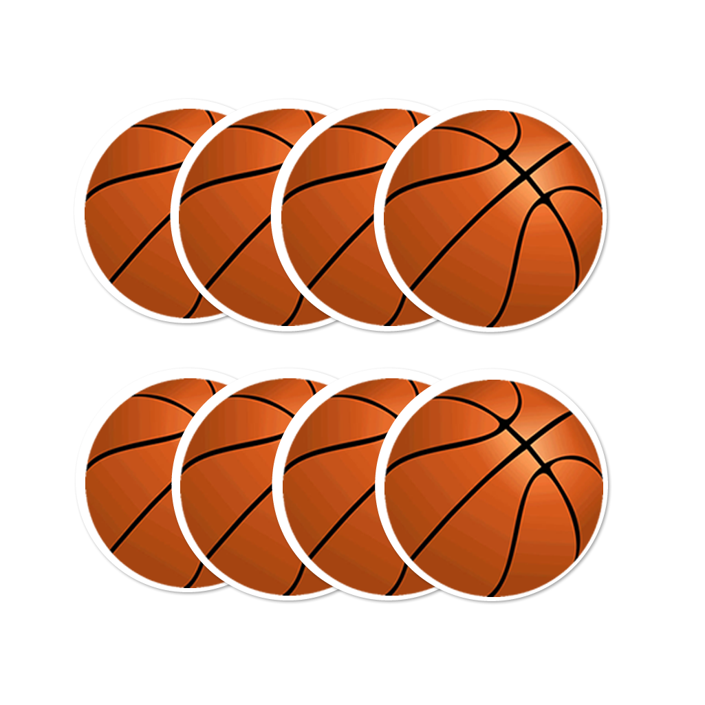 8 PACK Basketball waterproof Glossy vinyl sticker paper outdoor team sport