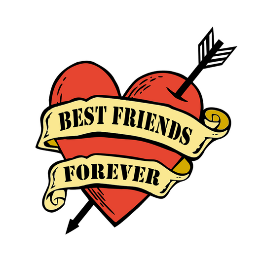 Best Friends Forever love heart Temporary Tattoo long lasting loyalty