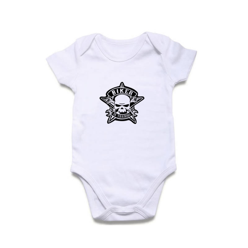 Biker in Training Print New Born, 3 - 6, 6 - 9  Months Baby Grow Body Suit Gift be kind Bodysuits