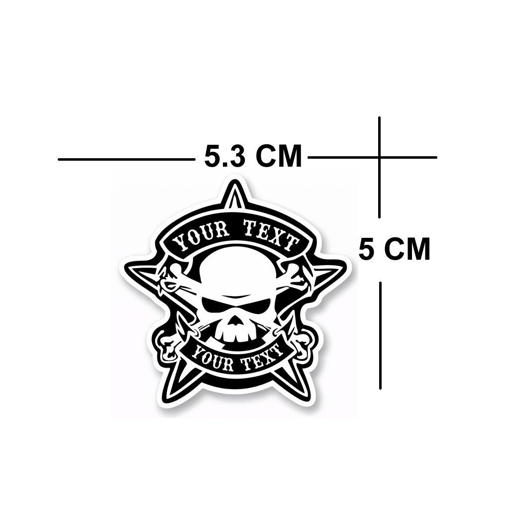 4 PACK Custom skull and bones Stickers waterproof Matte vinyl danger sticker