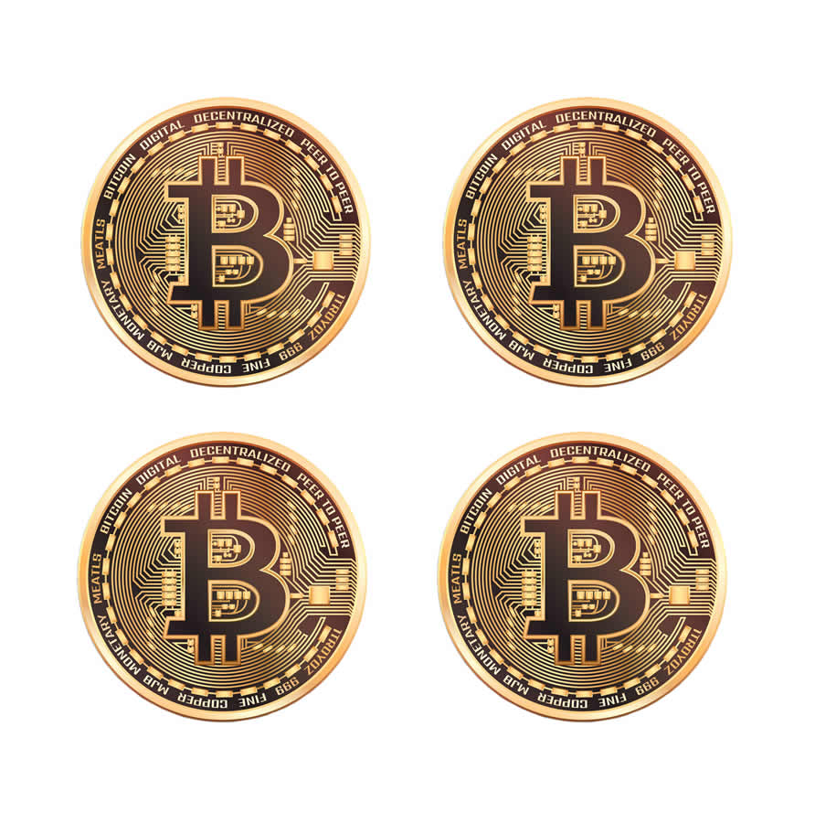 4 x Bitcoin Iron on Screen Print Transfers for fabrics Crypto Currency king