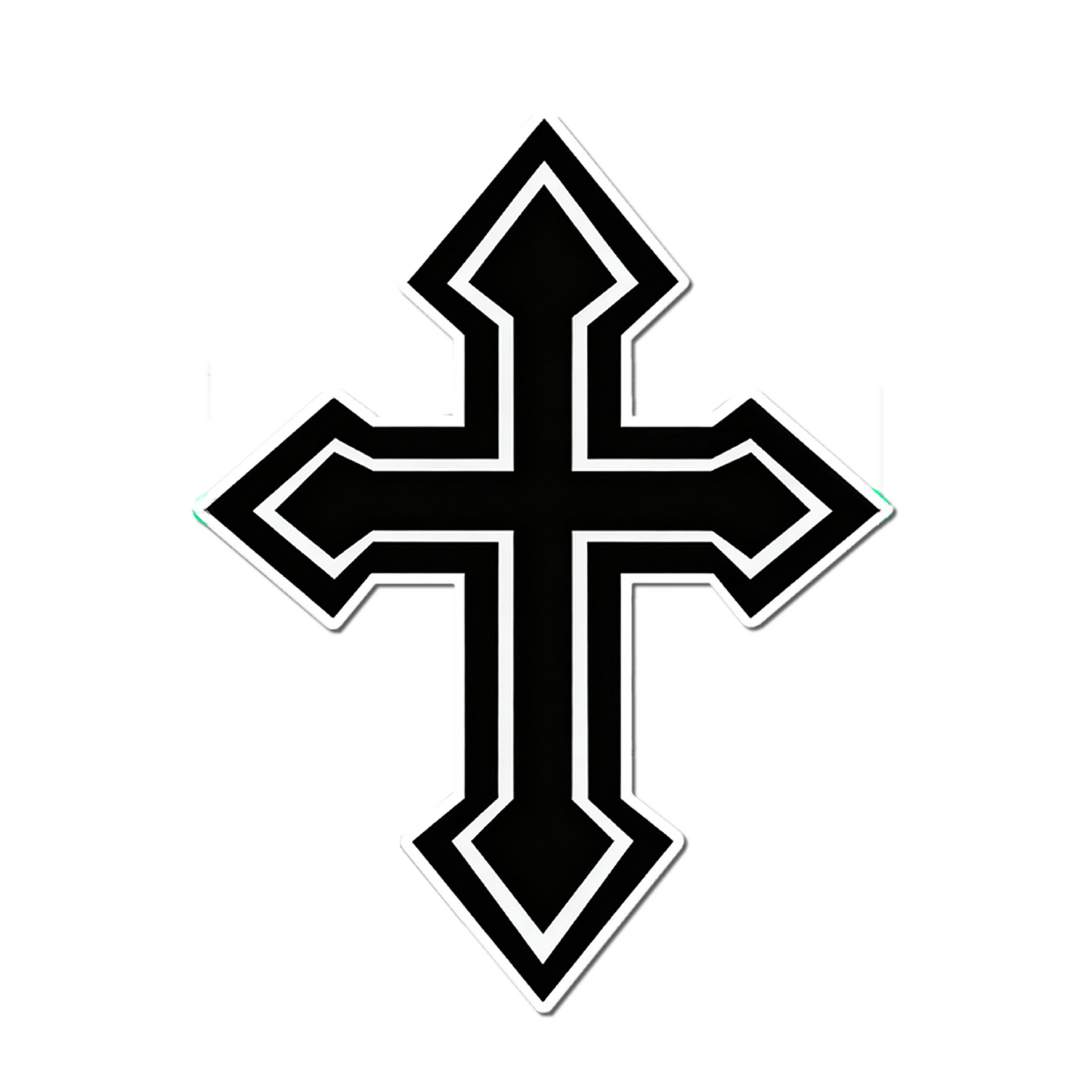 4 PACK Black Cross waterproof Matte vinyl sticker Christian Christ Jesus symbol